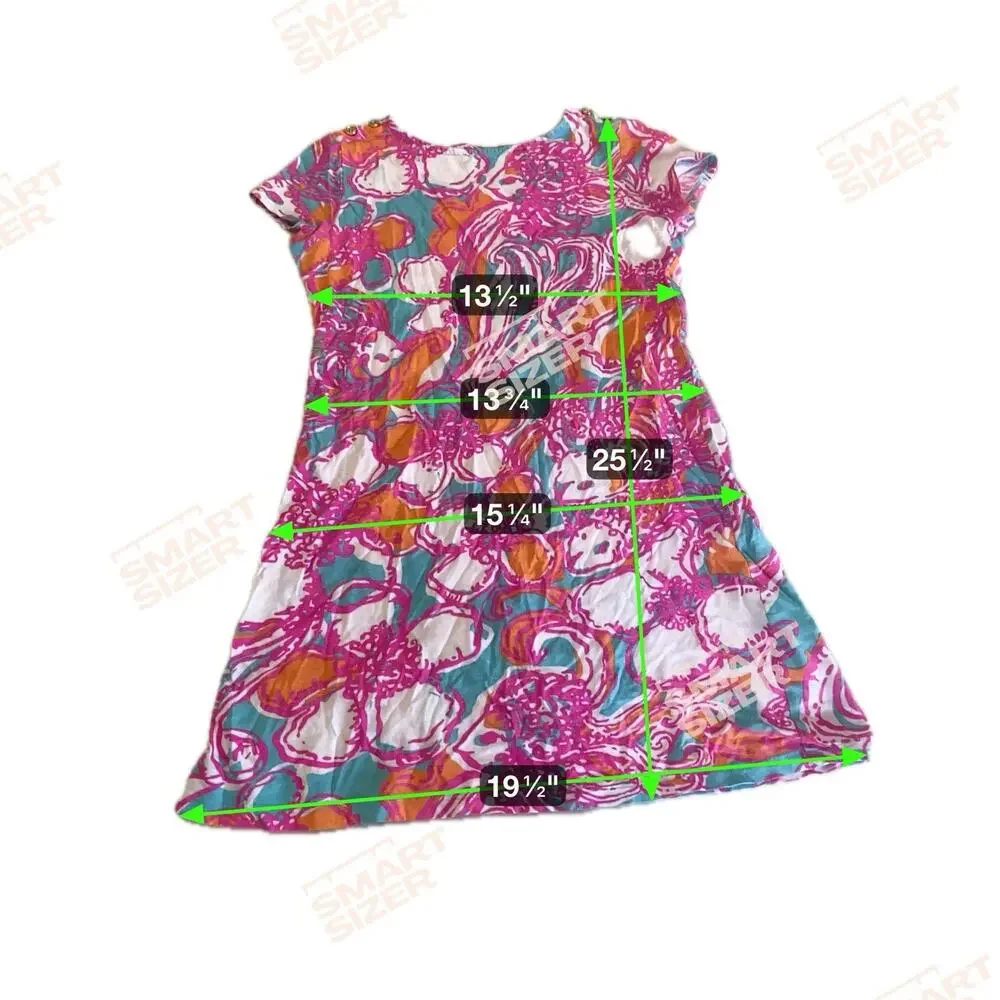 Lilly Pulitzer 100% cotton girl pink multicolor dress sz L 8-10